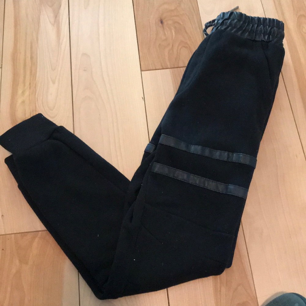 Boys Leatherette detail Joggers